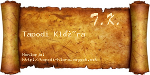 Tapodi Klára névjegykártya