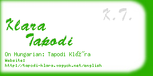 klara tapodi business card